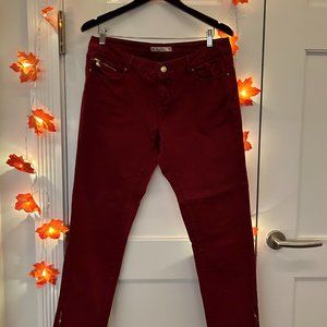 Zara Woman Burgundy Jeans